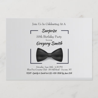 Black Bow Krawatte Geburtstag Einladung