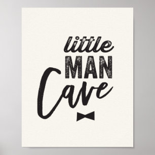 Black Bow Krawatte Little Man Cave Boy Baby Kinder Poster