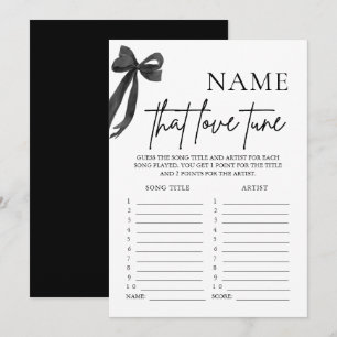 Black Bow Name That Love Tune Brautparty-Spiel Einladung