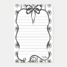 Black Bow Notes 4x6 Sticky Notepad Post-it Klebezettel