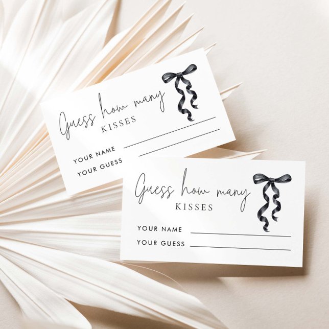 Black Bow schätzt, wie viele Kisses Bridal Game Begleitkarte (Von Creator hochgeladen)