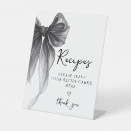 Black Bow Share a Recipe Card Bridal Shower Sign Sockelschild