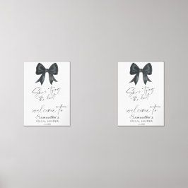 Black Bow She's tying the knot Bridal Welcome Bilderwand Sets