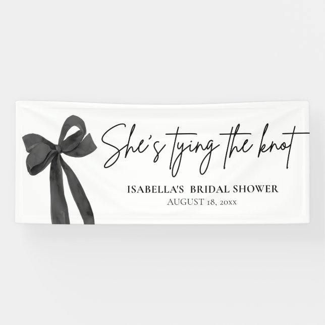 Black Bow Sie bindet das Brautparty des Knotens Banner (Horizontal)
