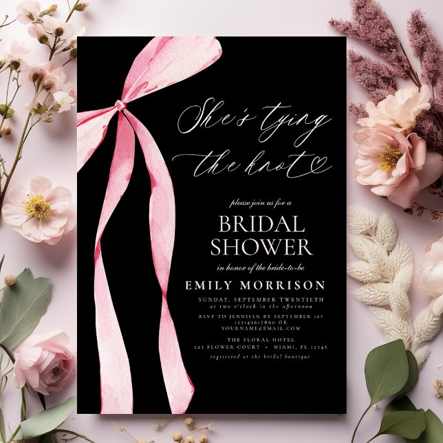 Black Bow Sie bindet das Brautparty des Knotens Einladung (Von Creator hochgeladen)