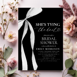 Black Bow Sie bindet das Brautparty des Knotens Einladung