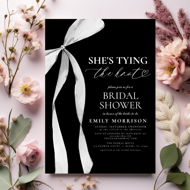 Black Bow Sie bindet das Brautparty des Knotens Einladung (Von Creator hochgeladen)