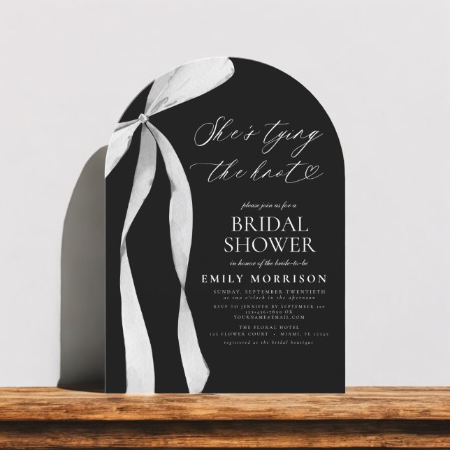 Black Bow Sie bindet das Brautparty des Knotens Einladung (Von Creator hochgeladen)