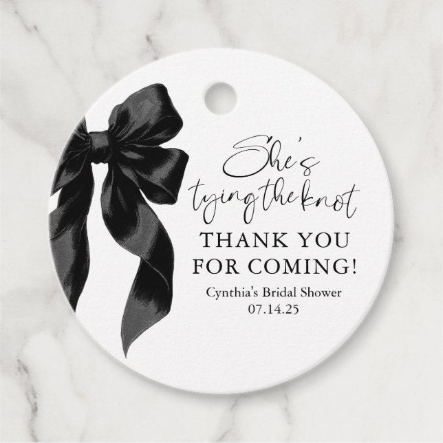 Black Bow Sie bindet das Brautparty des Knotens Geschenkanhänger (Vorderseite)