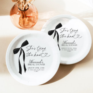 Black Bow Sie bindet das Brautparty des Knotens Pappteller