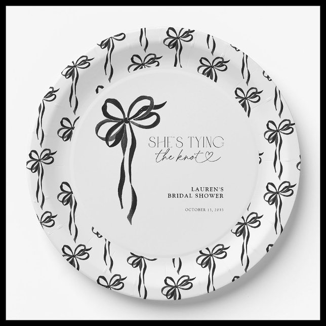 Black Bow Sie bindet das Brautparty des Knotens Pappteller (Von Creator hochgeladen)