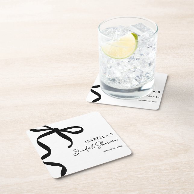 Black Bow Sie bindet das Brautparty des Knotens Rechteckiger Pappuntersetzer (Vor Ort)