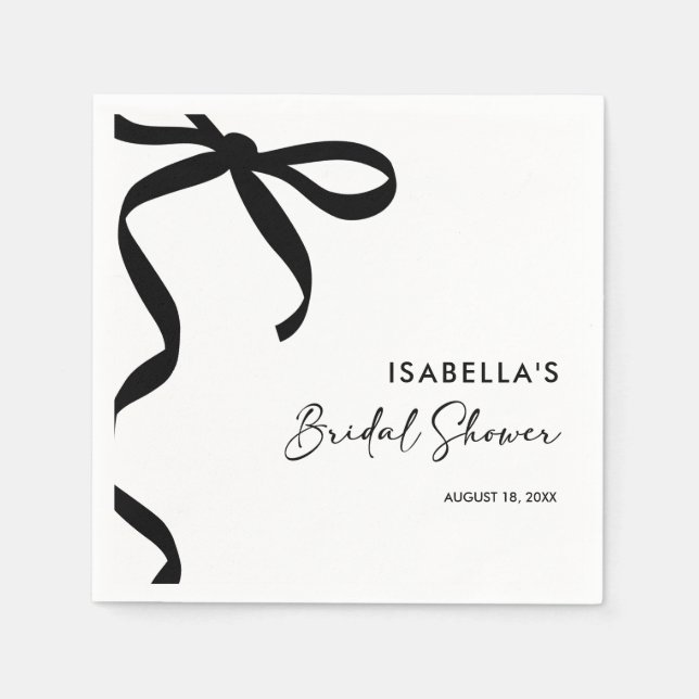 Black Bow Sie bindet das Brautparty des Knotens Serviette (Vorderseite)