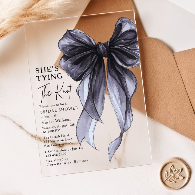 Black Bow - Sie heiratet: Brautparty Acryleinladungen (Von Creator hochgeladen)