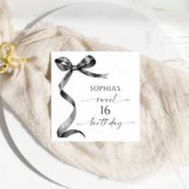 Black Bow Sweet 16 Geburtstagsparty Serviette
