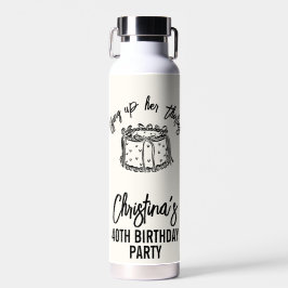 Black Bow Tying Up Her Thirties 40th Birthday Trinkflasche