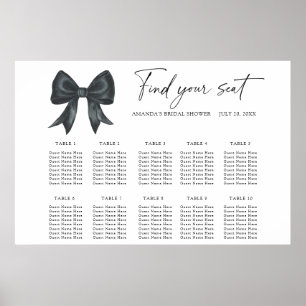 Black Bow Wedding Chart Poster