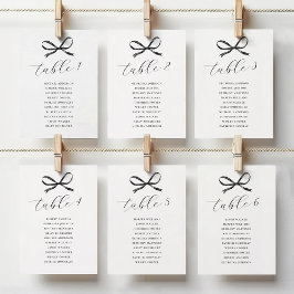 Black Bow Wedding Seating Tischnummer