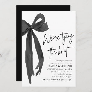 Black Bow Wir binden die Knot Engagement Party Einladung