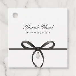 Black Bow With Pearl Old Money Bridal Thank You Geschenkanhänger