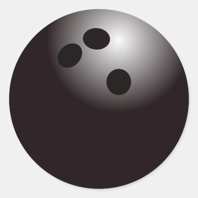 Black Bowling Ball Runder Aufkleber (Vorderseite)