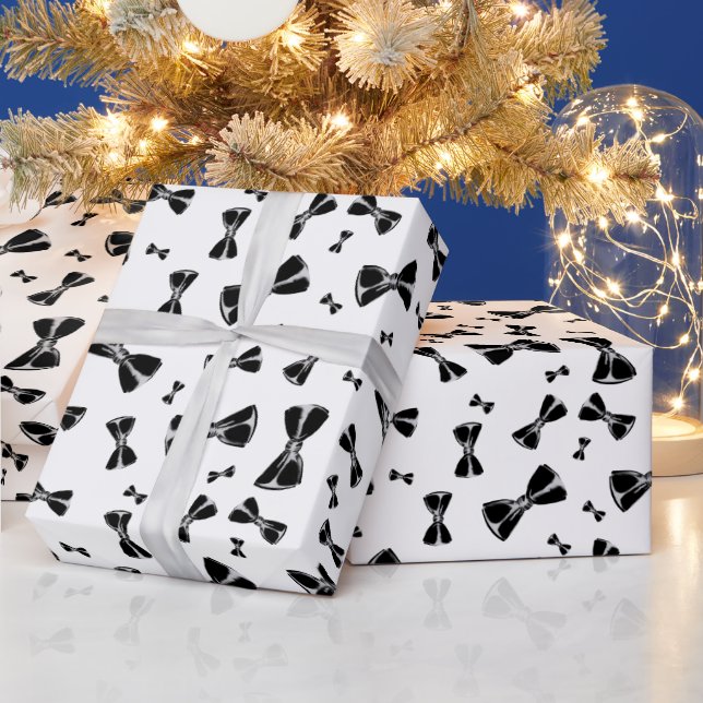 Black Bowtie Bachelor Party Geschenkpapier (Feiertage)