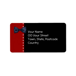 Black BowTie Red Address Label Adressaufkleber