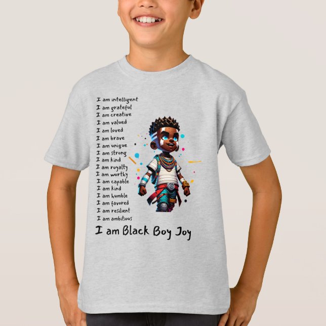 Black Boy-Joy-01 Relaxter T - Shirt (Vorderseite)