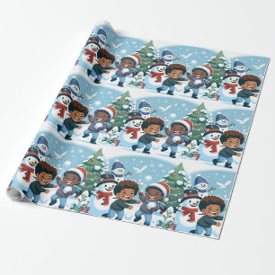 Black Boy Weihnachtswrapping Paper Geschenkpapier