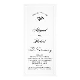 Black branch Old Money wedding program Werbekarte