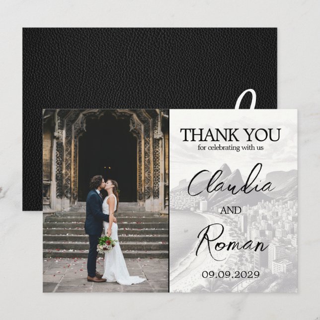 Black Brazil Passport Dankeskarte (Vorne/Hinten)