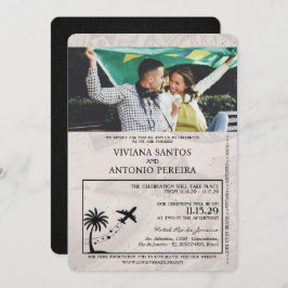 Black Brazil Passport Hochzeitseinladung Einladung