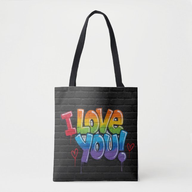 Black Brick Wall with Graffiti “I Love You!” (Vorderseite)