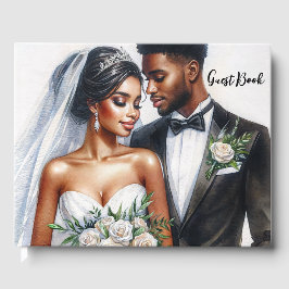 Black Bridal Couple Wedding Gästebuch