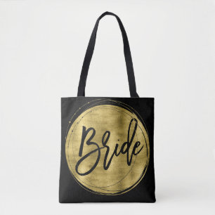 Black Bride Wedding Bags Imitate Gold Foil