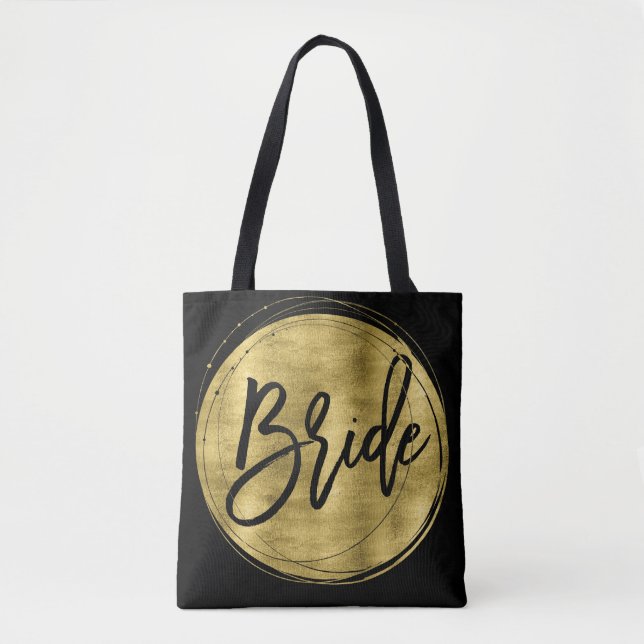 Black Bride Wedding Bags Imitate Gold Foil (Vorderseite)