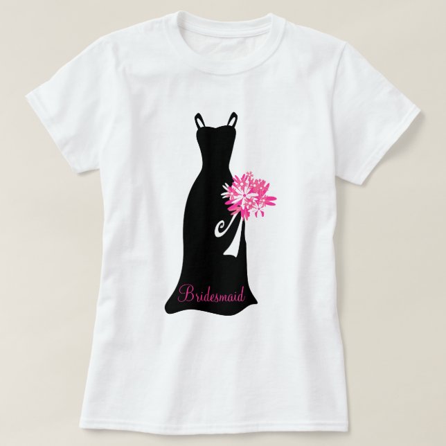 Black Bridesmaid Dress T-Shirt (Design vorne)