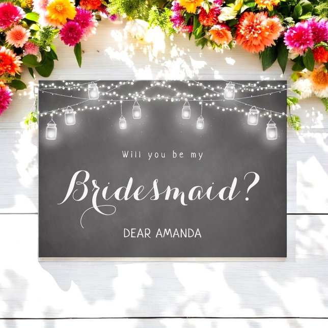 Black Bridesmaid Einladung Chalkboard (Von Creator hochgeladen)