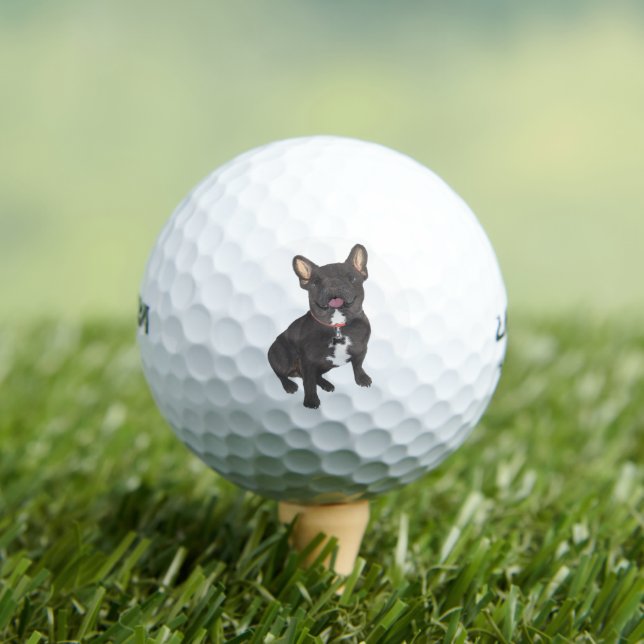 Black Brindle Frenchie French Bulldog Golfball (Insitu T-Shirt)