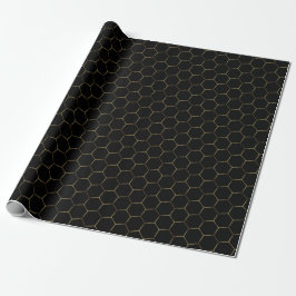 Black Bronze Honeycomb Hexagon Muster Chic Manly Geschenkpapier