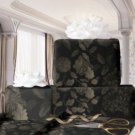 Black Bronze Ombre Modernes Vintages Blumenmuseum Geschenkpapier