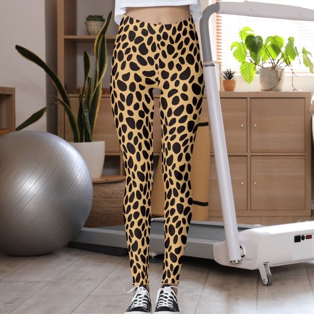 Black Brown And Tan Big Cat Pattern Leopard Skin Leggings (Von Creator hochgeladen)