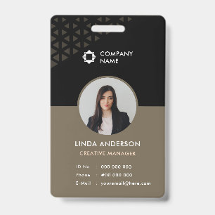 Black Brown Employee Foto ID Abstraktes Muster Ausweis