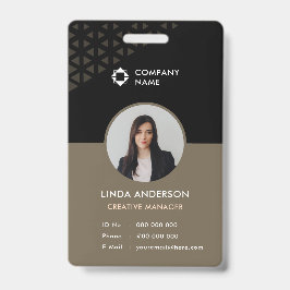 Black Brown Employee Foto ID Abstraktes Muster Ausweis