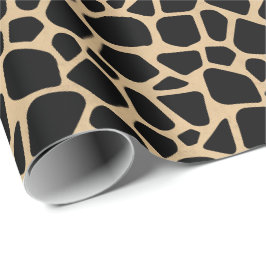 Black Brown Giraffe Print Geschenkpapier