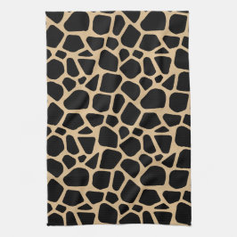 Black Brown Giraffe Print Geschirrtuch