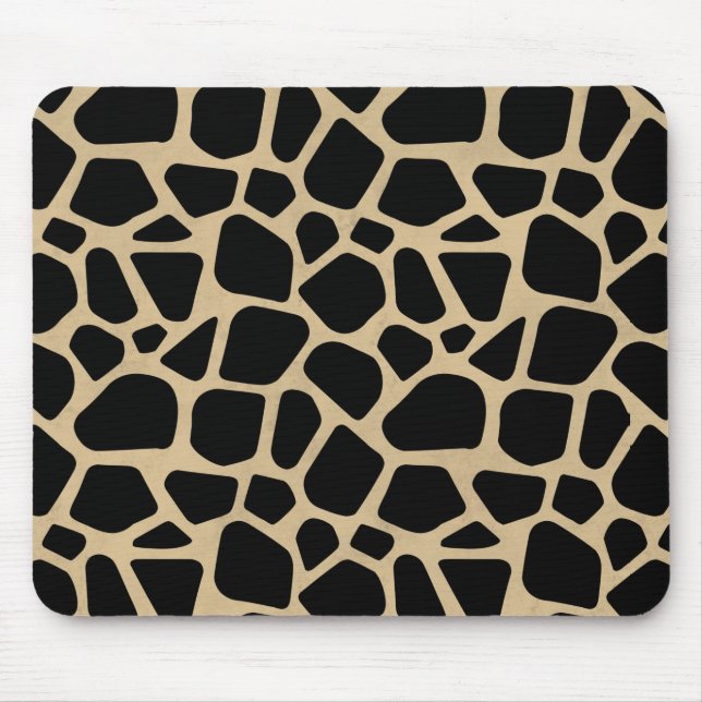 Black Brown Giraffe Print Mousepad (Vorne)
