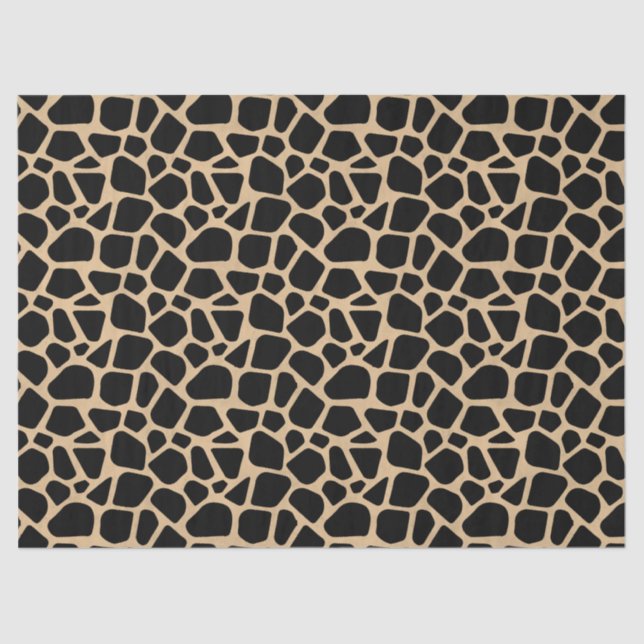 Black Brown Giraffe Print Seidenpapier (Vorderseite)