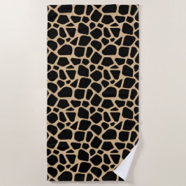 Black Brown Giraffe Print Strandtuch