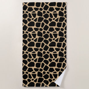 Black Brown Giraffe Print Strandtuch